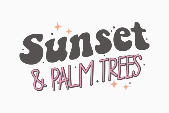 Sunset and Palm Retro Summer Quotes SVG